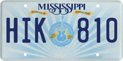 MS license plate HIK810