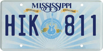 MS license plate HIK811