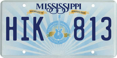 MS license plate HIK813
