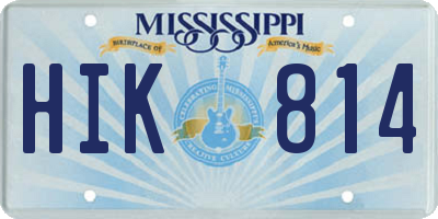MS license plate HIK814
