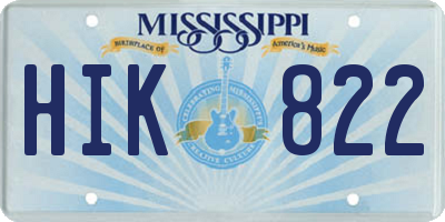 MS license plate HIK822