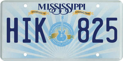 MS license plate HIK825