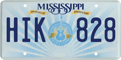 MS license plate HIK828