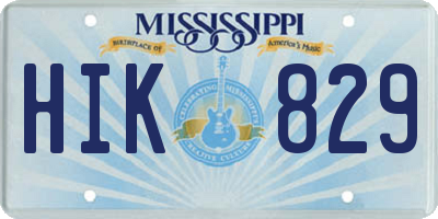 MS license plate HIK829