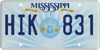 MS license plate HIK831
