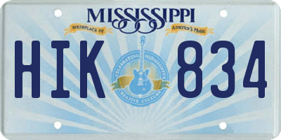 MS license plate HIK834