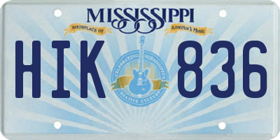 MS license plate HIK836