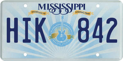MS license plate HIK842