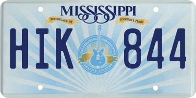 MS license plate HIK844