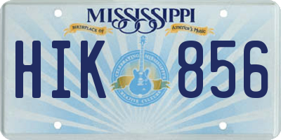 MS license plate HIK856