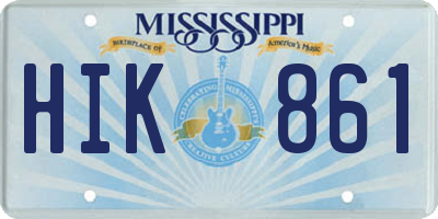 MS license plate HIK861
