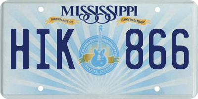 MS license plate HIK866