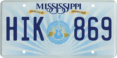 MS license plate HIK869