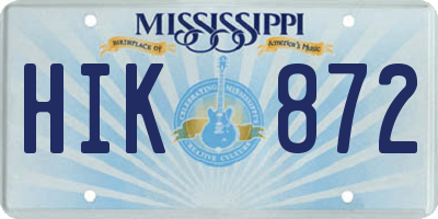 MS license plate HIK872