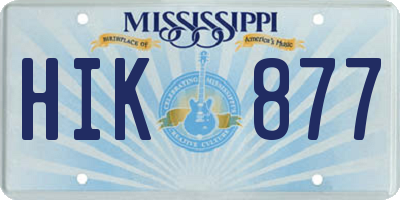 MS license plate HIK877