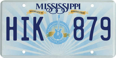 MS license plate HIK879