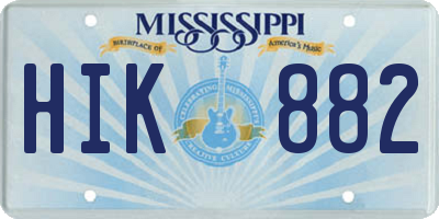 MS license plate HIK882