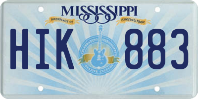 MS license plate HIK883