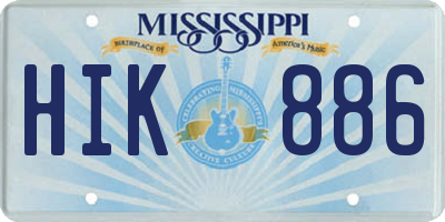 MS license plate HIK886