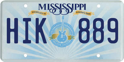 MS license plate HIK889