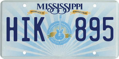 MS license plate HIK895