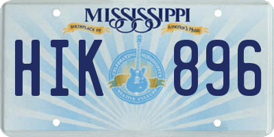 MS license plate HIK896