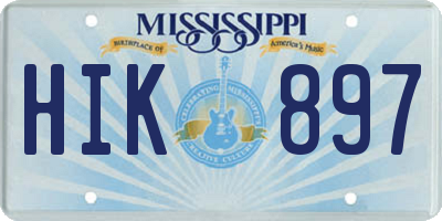 MS license plate HIK897
