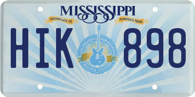 MS license plate HIK898