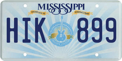 MS license plate HIK899