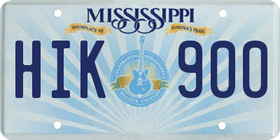 MS license plate HIK900