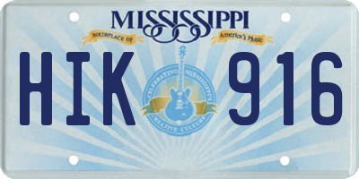 MS license plate HIK916