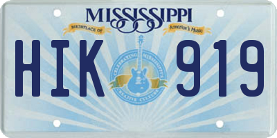 MS license plate HIK919