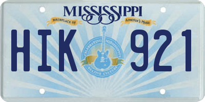 MS license plate HIK921