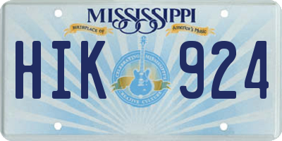 MS license plate HIK924
