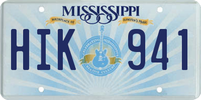 MS license plate HIK941