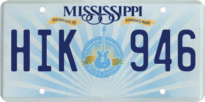 MS license plate HIK946