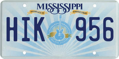 MS license plate HIK956