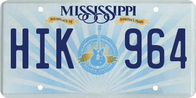 MS license plate HIK964