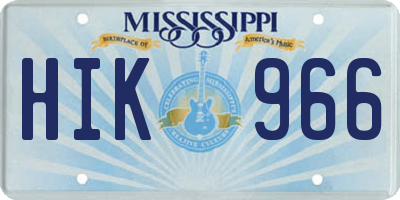 MS license plate HIK966