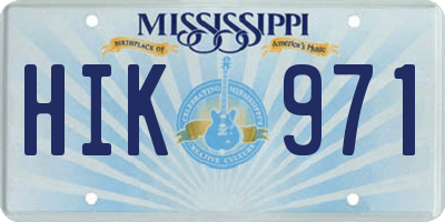 MS license plate HIK971