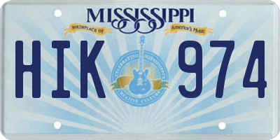 MS license plate HIK974