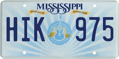 MS license plate HIK975
