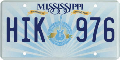 MS license plate HIK976