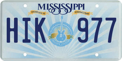 MS license plate HIK977