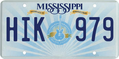 MS license plate HIK979