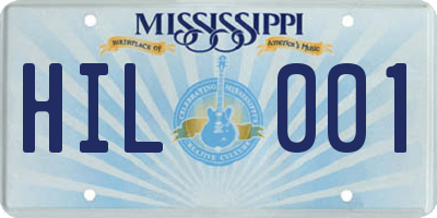 MS license plate HIL001