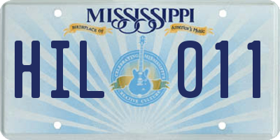 MS license plate HIL011
