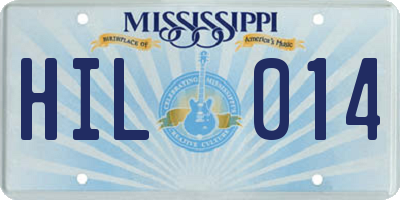 MS license plate HIL014