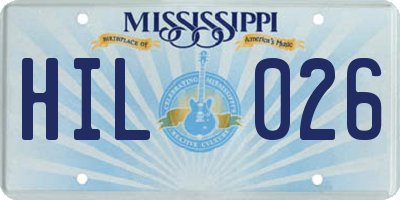 MS license plate HIL026