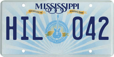 MS license plate HIL042
